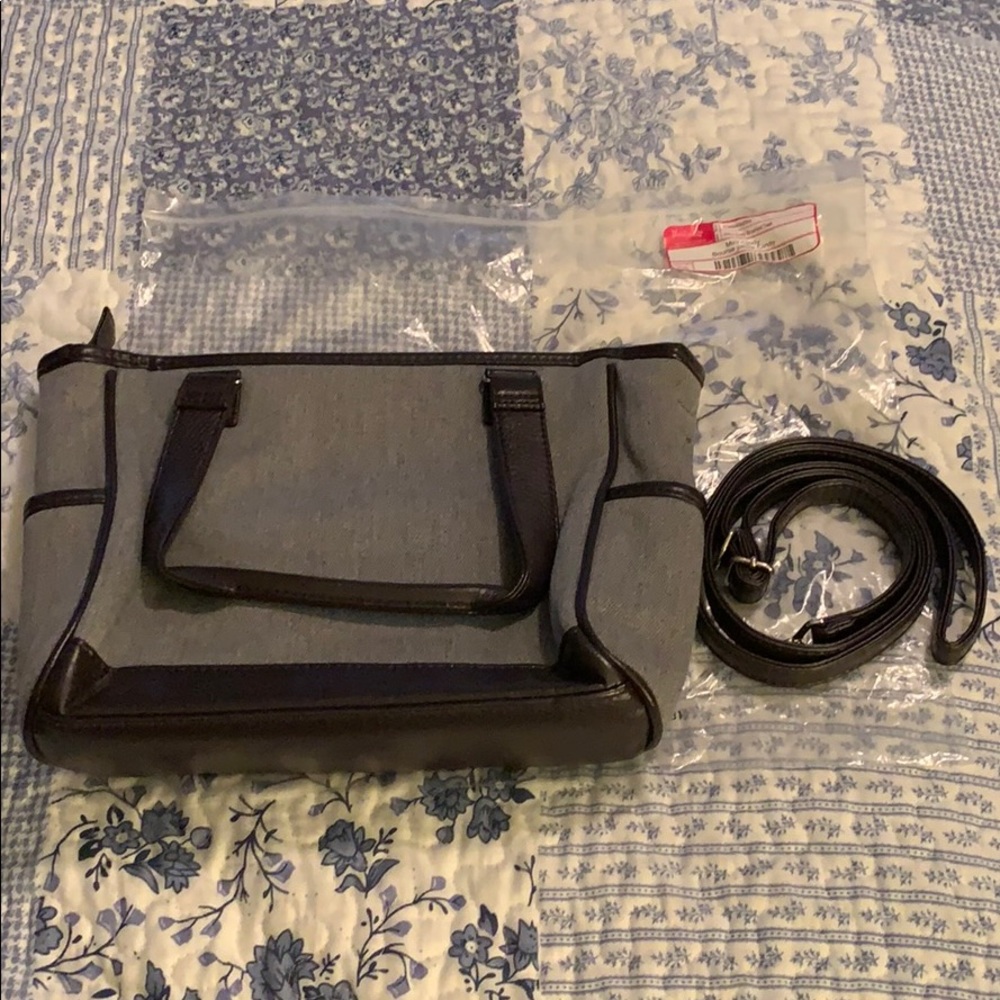 ThirtyOne Mini Cindy Grey Brushed Twill Purse NEW